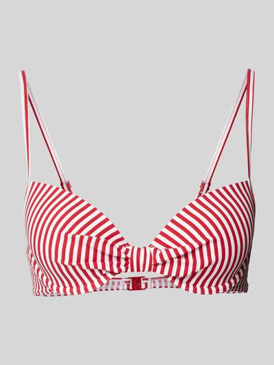 Kup Online Esprit Top Bikini Ze Wzorem W Paski Model SILVANCE Czerwony