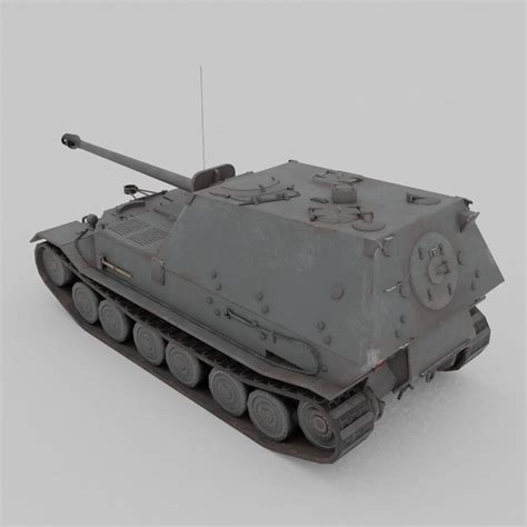 3D Model Ferdinand Elefant Heavy Tank Destroyer VR AR Low Poly