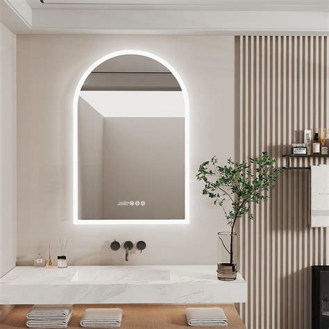 LUVODI Miroir Salle DE Bain Arche 90x60 Cm Cm Miroir Mural Avec