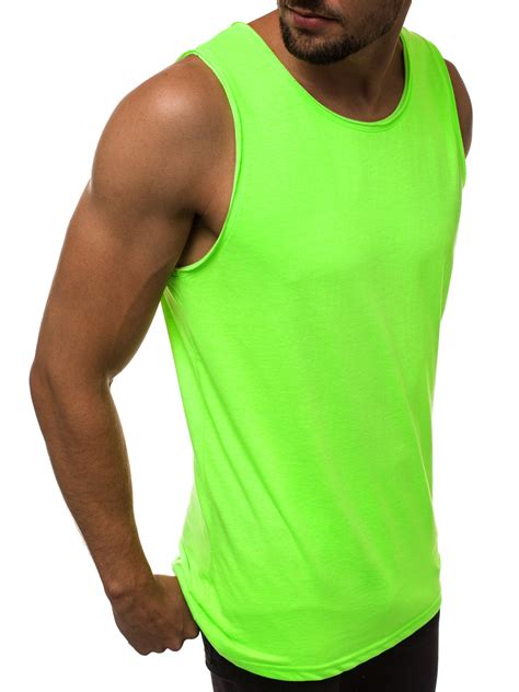 Mens Tank Top Green Neon Ozonee O1205x Mens Clothing Ozonee