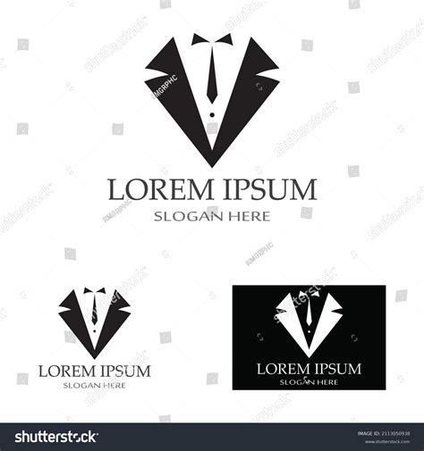 Tuxedo Icon Logo Menswear Design Template Stock Vector Royalty Free