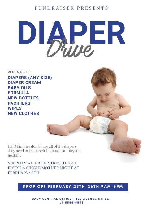 Copy Of Free Diaper Drive Flyer Template Postermywall