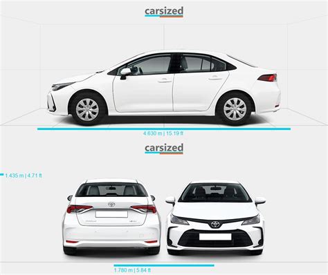 Toyota Corolla 2018-present Dimensions Side View