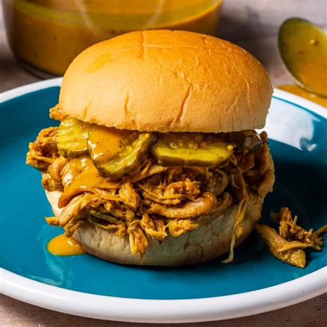 Indoor Pulled Chicken With South Carolina Mustard Barbecue Sauce