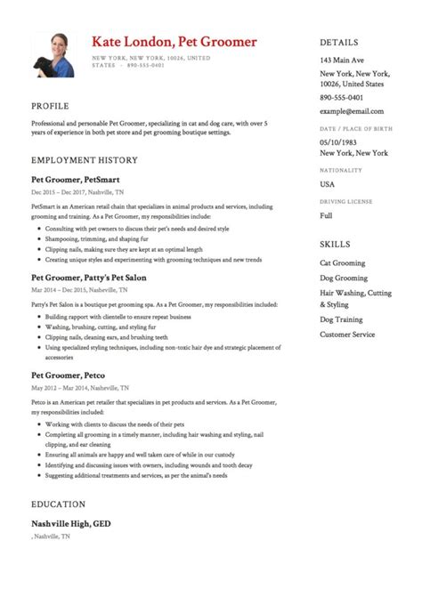 Guide Pet Groomer Resume Example 12 Samples Pdf 2019