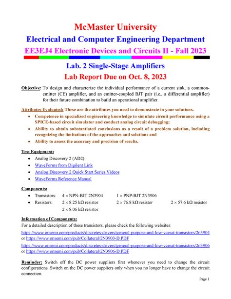 F2023 3EJ4 Lab02 Lab McMaster University Electrical And Computer