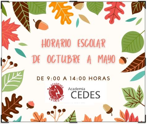 Horario De Octubre A Mayo Colegio Academia CEDES