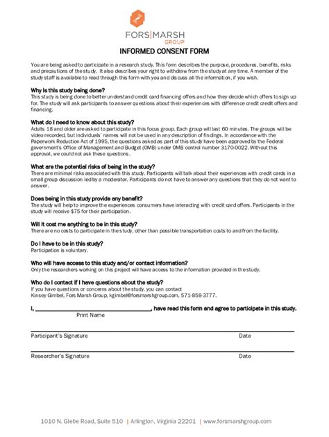 Fillable Online Free Research Informed Consent Form Word Pdf