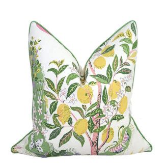 Biscayne Collection Citrus Garden Pillow Pink Yellow