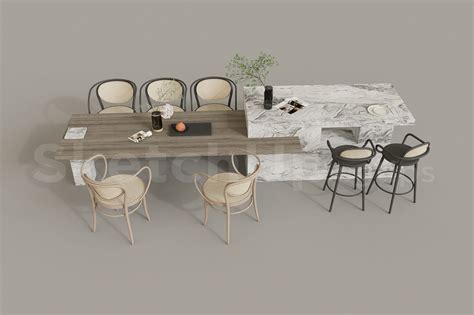 14741. Free Sketchup Dining Table Model Download