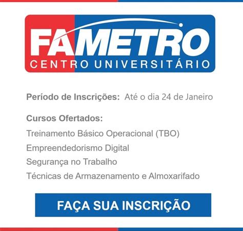 Fametro Est Inscri Es Abertas Para Cursos Gratuitos Tbo