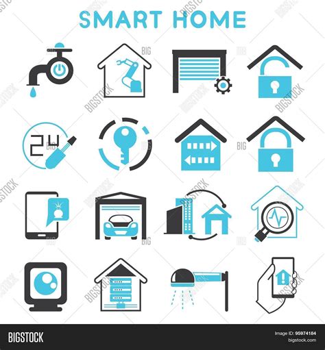 Smart Home Icons Vector & Photo (Free Trial) | Bigstock