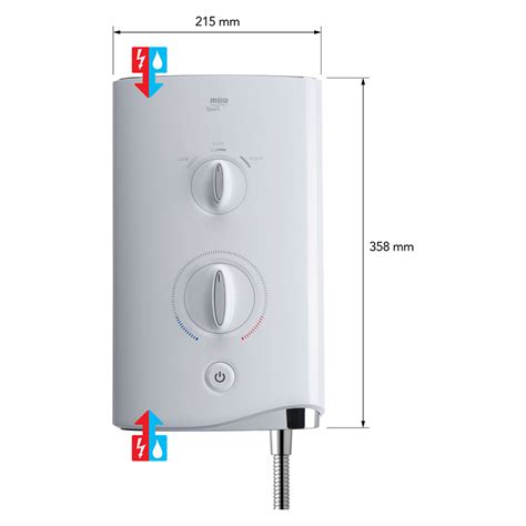 Mira Sport Electric Shower 7 5kW White Chrome Mira 1 1746 001