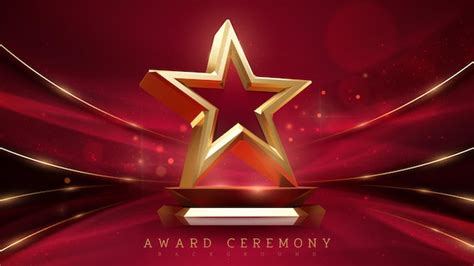 Premium Vector Award Ceremony Background With 3d Gold Star Element