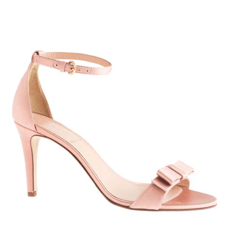 Jcrew Satin Bow High Heel Sandals In Pink Vintage Blush Lyst