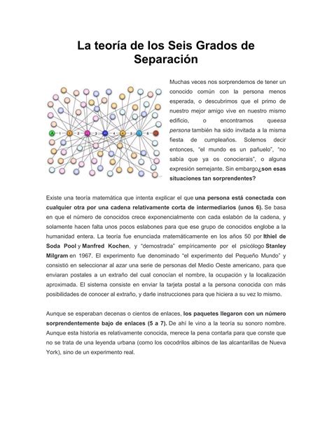 La teoría de los seis grados de separación PDF