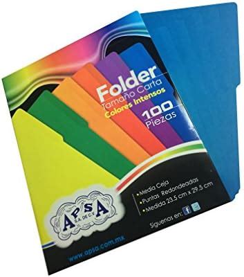 Apsa Folder Tama O Carta Colores Intensos Biodegradable Paquete Con