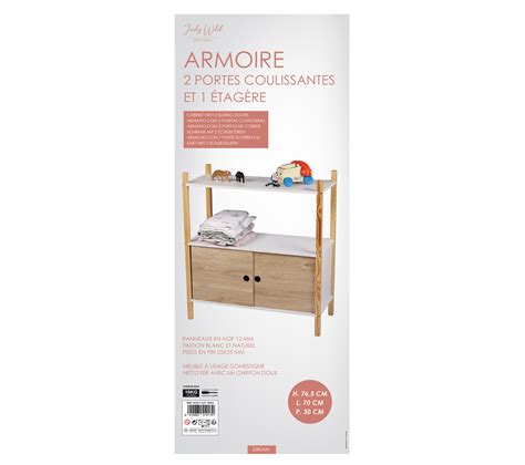 Armoire Avec Portes Coulissantes Et Tag Re Dream H Cm Blanc