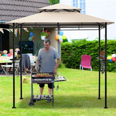 Dikasun Bbq Grill Gazebo X Double Tiered Barbecue Canopy Bbq