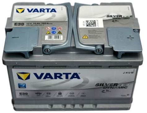 Autobatterie 12V 70Ah 760 A EN AGM Start Stop Ex E39 Varta A7 Silver