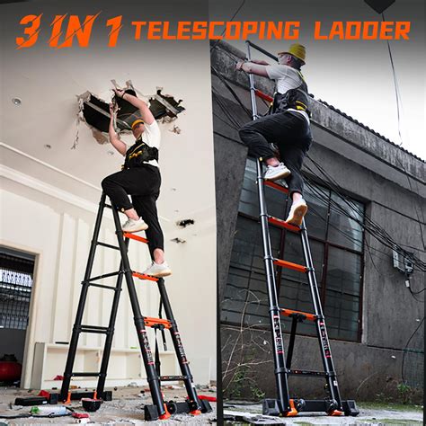 Rengue Telescoping Ladder A Frame Ft Portable Extension Ladder With