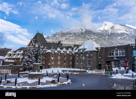 Fairmont Banff Springs In Winter Sunny Day Banff National Park