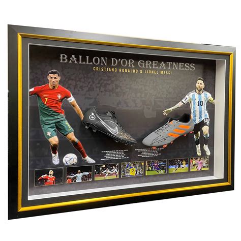 Lionel Messi & Christiano Ronaldo Hand Signed Football Boots Framed ...