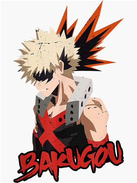 Bakugou Katsuki Skull Figur Cosplay Superhero Sticker By Qskminhquang