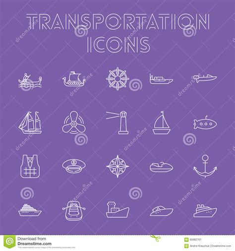 Transportation Icon Set Stock Vector Illustration Of International