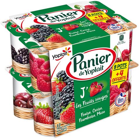 PANIER DE YOPLAIT Yaourt Aux Fruits Rouges 12x130g Pas Cher Auchan Fr