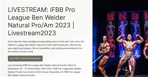 LIVESTREAM IFBB Pro League Ben Weider Natural Pro Am 2023 Livestream2023