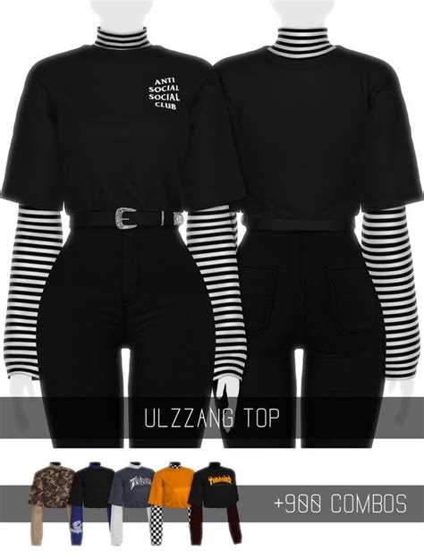 Ulzzang Top Simpliciaty In Clothes For Women Sims Clothing