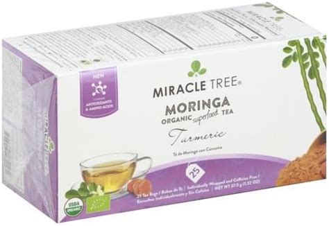 Miracle Tree Organic Moringa Turmeric Superfood Tea Ea