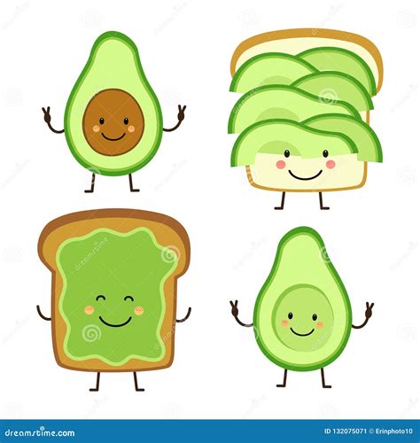 Personajes De Dibujos Animados Exhaustos De La Mano Linda Del Aguacate ...