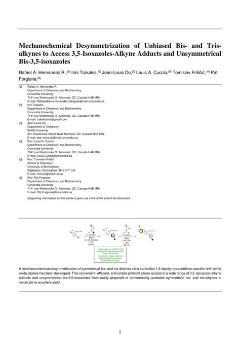 PDF Mechanochemical Desymmetrization Of Unbiased Bis And Tris