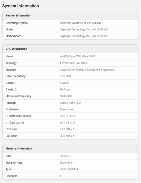 Core Ultra 9 285 65W CPU beats Core i9-14900K in early Geekbench ...