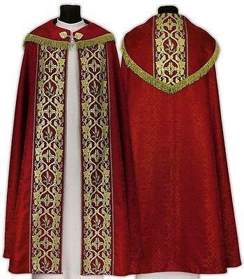 Red Semi Gothic Cope With Stole KY555 C25p Vestment Capa Pluvial Roja