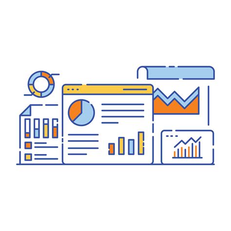 Business Data Analysis Flat Style Illustration Graphical Representation 6610288 Vector Art At