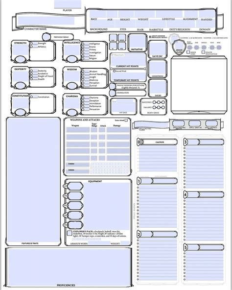 Google Sheets Dnd E Character Sheet