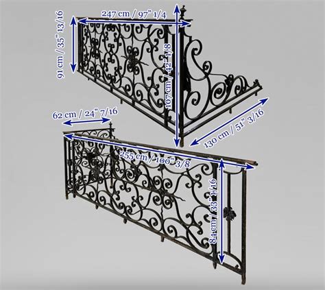 Deux Garde Corps De Balcon En Fer Forg Xixe Si Cle Monumental Et