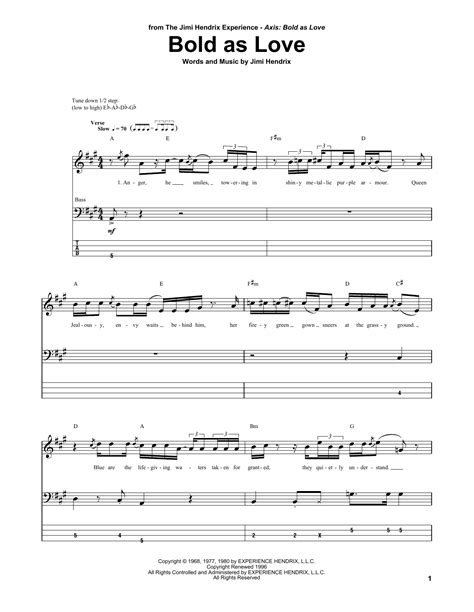 Bold As Love by Jimi Hendrix - Bass Tab - Guitar Instructor