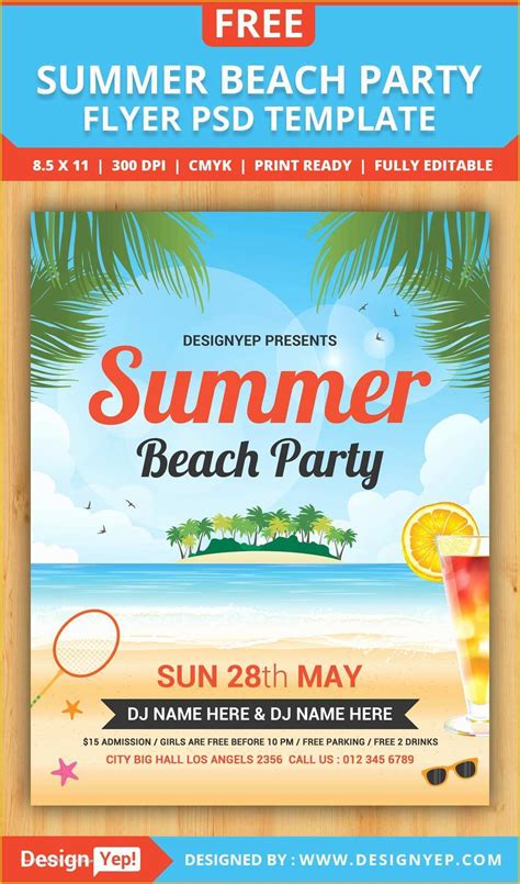 Free Flier Templates Of Free Summer Beach Party Flyer Psd Template ...