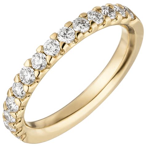 Schmuckhandel Damenring Aus Karat Gelbgold Mit Diamant