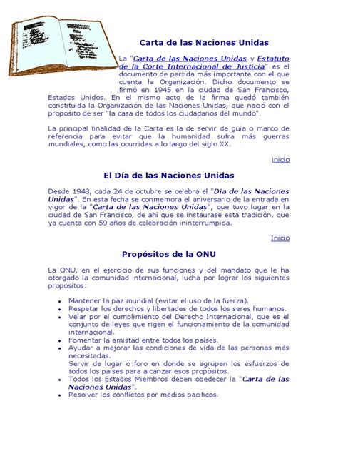 Carta De Las Naciones Unidas Pdf Naciones Unidas Relaciones