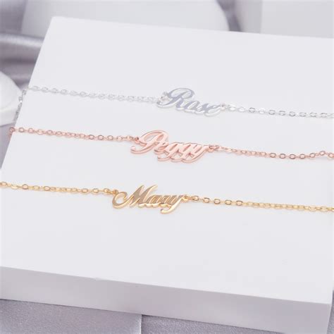 14k Gold Name Bracelet Nameplate Bracelet Personalize Name Bracelet