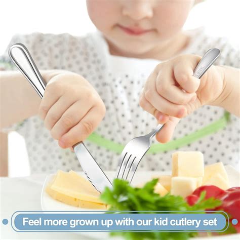 kids cutlery set  piece stainless steel childs silverware safe