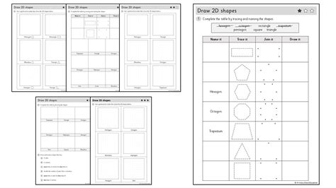 Draw 2d Shapes Worksheets Primary Stars Education Worksheets Library