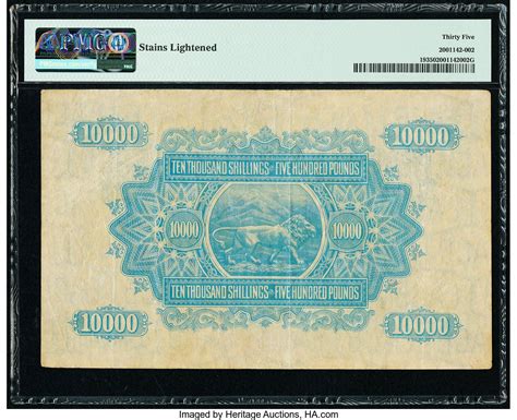 10 000 Shillings 500 Pounds George V East Africa Numista