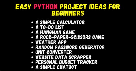 30 Best Python Project Ideas Easy Intermediate And Advanced Ideas