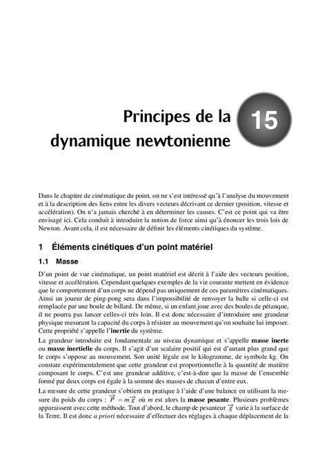 Principes De La Dynamique Newtonienne Alloschool